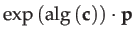 $\displaystyle \exp\left(\mathrm{alg}\left(\mathbf{c}\right)\right)\cdot\mathbf{p}$